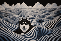 Thumbnail for Black And White Siberian Husky  Diamond Painting Kits