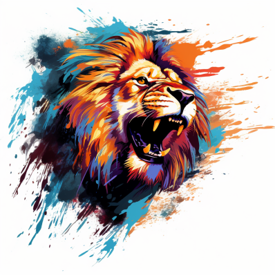 Lion And Colors  Diamond Painting Kits
