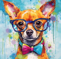 Thumbnail for Nerdy Chihuahua In Blue Glasses And Bow Tie
