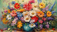 Thumbnail for Colorful Flowery Bouquet   Diamond Painting Kits