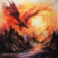 Thumbnail for Watercolor Smokey Dragon