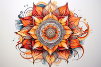 Thumbnail for Orange Watercolor Mandala  Diamond Painting Kits