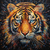 Thumbnail for Blue Eyed Colorful Tiger  Diamond Painting Kits