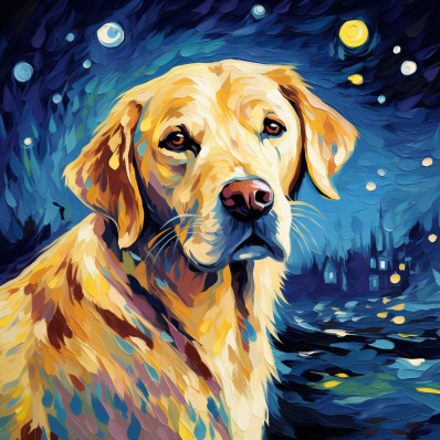 Labrador On A Starry Night