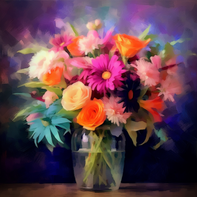 Soft And Pretty Bouquet Of Flowers In A Vase