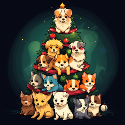 Christmas Tree Of Dogs