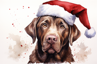 Thumbnail for Christmas Chocolate Labrador In Santa Hat