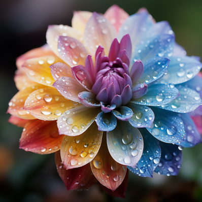 Raindrops Glistening On A Flower