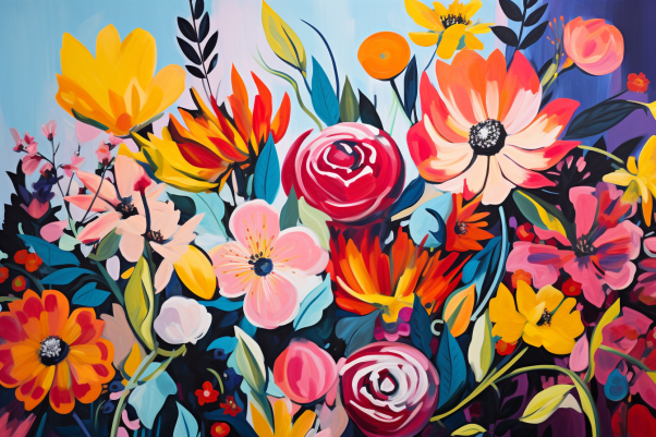 Beautiful Bold Flowers  Diamond Painting Kits