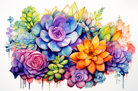 Thumbnail for Watercolor Succulent Bouquet   Diamond Painting Kits