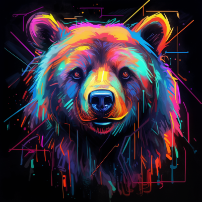 Neon Bear Head