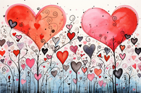 Thumbnail for Field Of Watercolor Hearts  Diamond Painting Kits
