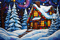 Thumbnail for Christmas Cabin On Snowy Night
