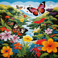 Thumbnail for Colorful Butterflies And Flowers