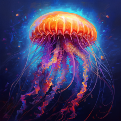Large, Glowing Jellyfish