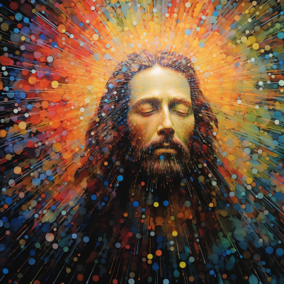 Praying Color Burst Jesus