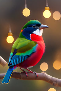 Thumbnail for Colorful Bird On A Branch On Christmas