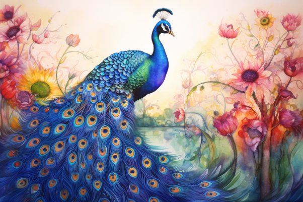 Sweet Gentle Peacock   Diamond Painting Kits