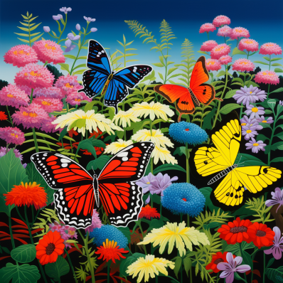 Butterflies And Flowers