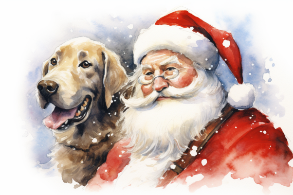 Labrador And Santa