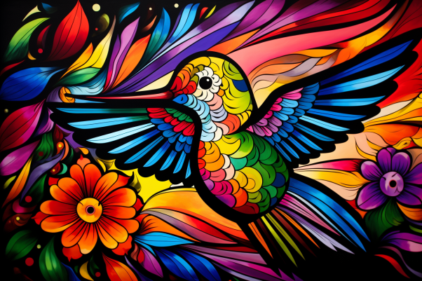 Bold And Colorful Hummingbird