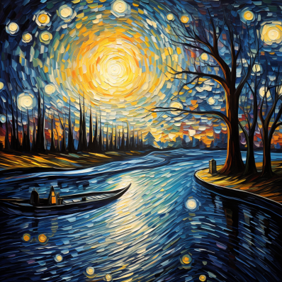 Boat On A Starry Night