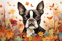 Thumbnail for Boston Terrier In Leaves
