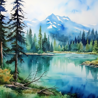 Thumbnail for Calm Lake And Mountain  Diamond Painting Kits