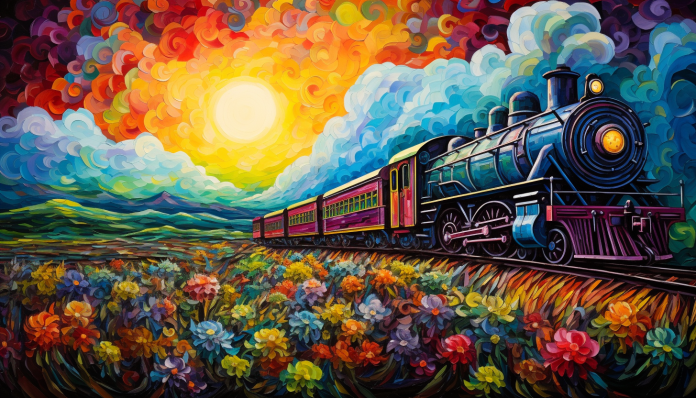 Locomotive Train In The Country  Diamond Painting Kits