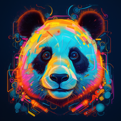 Sweet Neon Galactic Panda