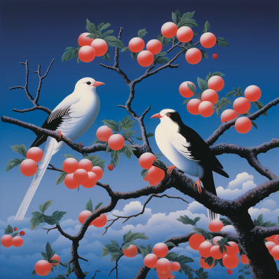 Two Birds In A Fruit Tree