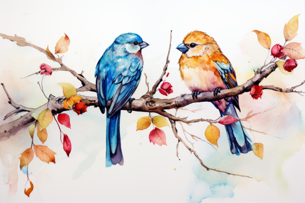 Two Sweet Birds On A Branch  Diamond Painting Kits