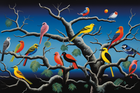 Thumbnail for Colorful Birds On Branches  Diamond Painting Kits
