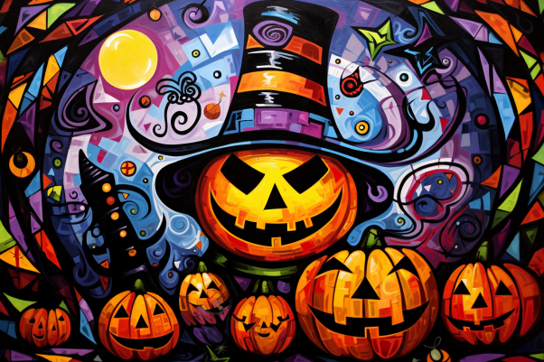 Abstract Halloween Jack O Lanterns