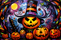 Thumbnail for Abstract Halloween Jack O Lanterns