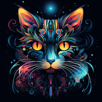 Abstract Neon Kitty