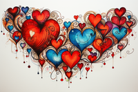 Thumbnail for Watercolor Hearts  Diamond Painting Kits