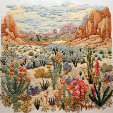 Embroidery Vibe Colorful Desert