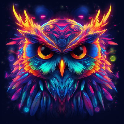 Glowing Colorful Owl