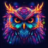 Thumbnail for Glowing Colorful Owl