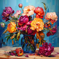 Thumbnail for Lively Colorful Peonies In A Vase