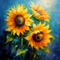 Thumbnail for Three Beautiful Sunflowers