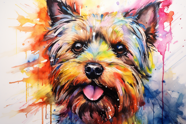 Yorkie Colorful Watercolor   Diamond Painting Kits