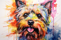 Thumbnail for Yorkie Colorful Watercolor   Diamond Painting Kits