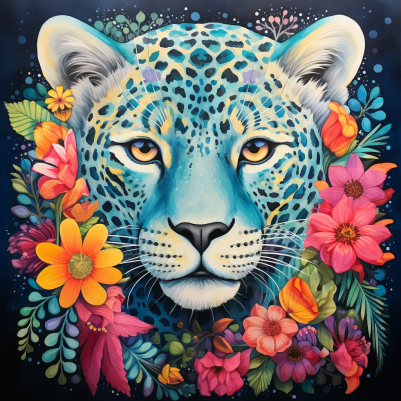 Featuring Jaguar And Flowers