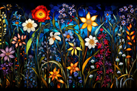 Thumbnail for Evening Wildflowers On Stained Glass  Diamond Painting Kits