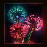 Thumbnail for Three Electric, Neon Dandelions