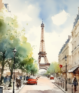 Street View Of Eiffel Tower  Diamond Painting Kits