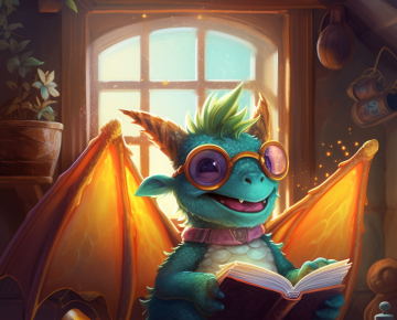 Little Dragon Reads A Book