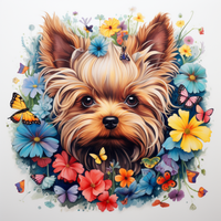 Thumbnail for Mesmerizing Yorkie And Flowers